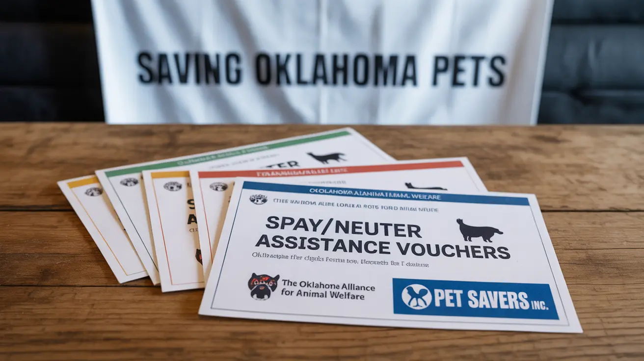 Smiling pet owner with a dog at a veterinary clinic receiving a spay neuter voucher