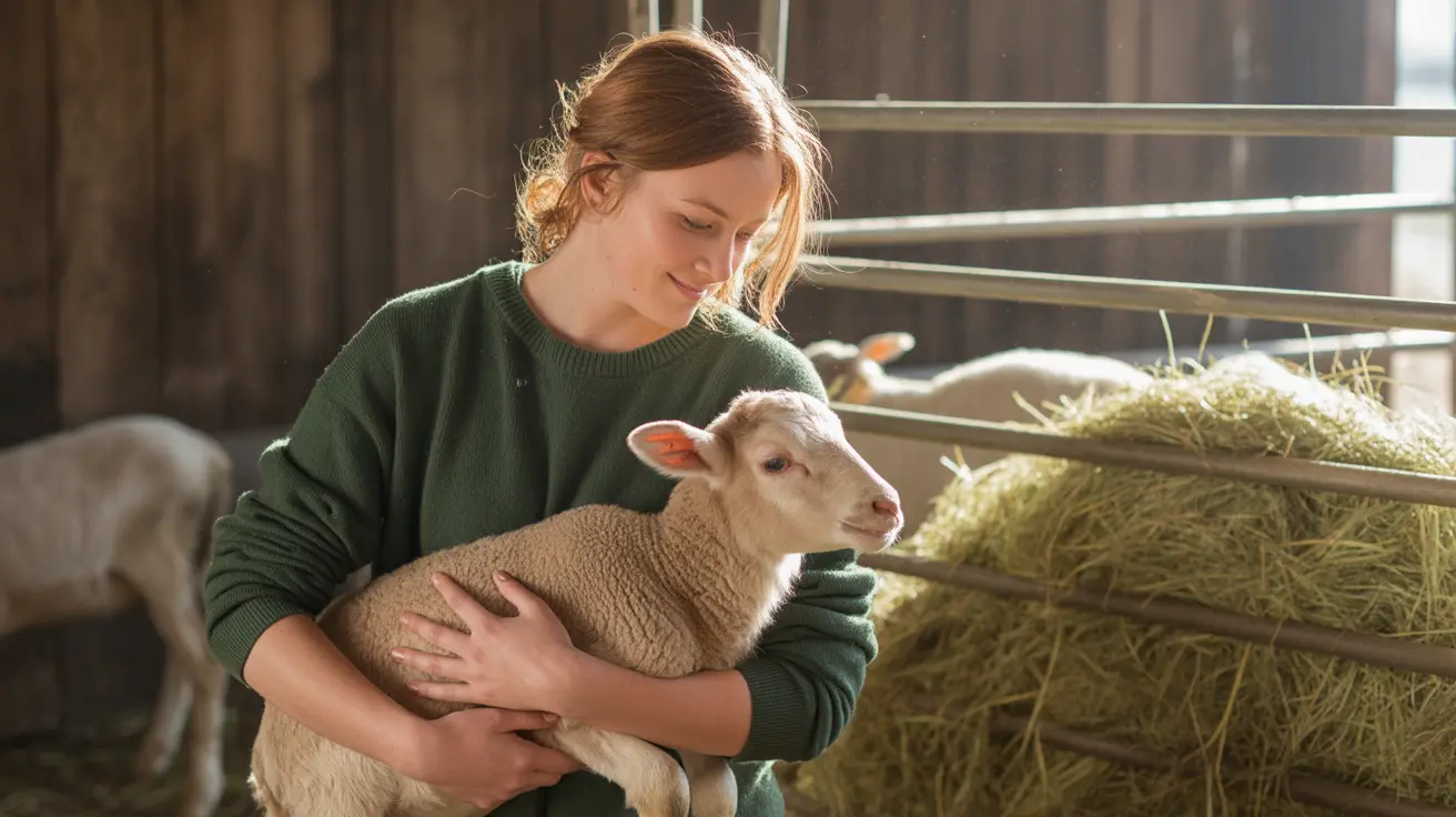 Students engaging in hands-on animal science activities with livestock on campus