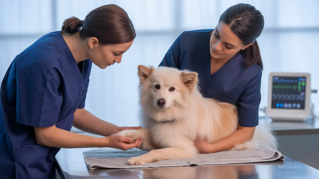 Veterinarian examining a shelter dog at Chippewa County Animal Shelter