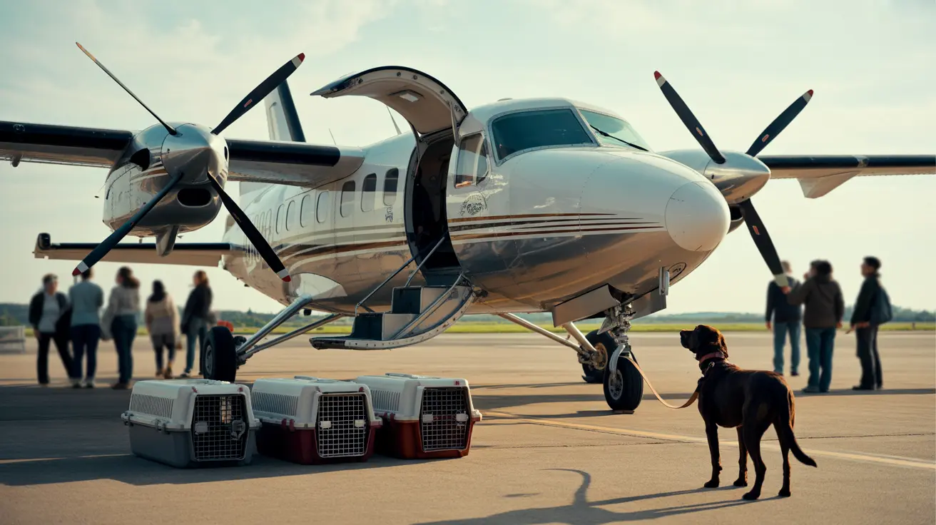 Volunteer pilot loading shelter dogs and cats into aircraft for freedom flight at Tri-Cities Airport