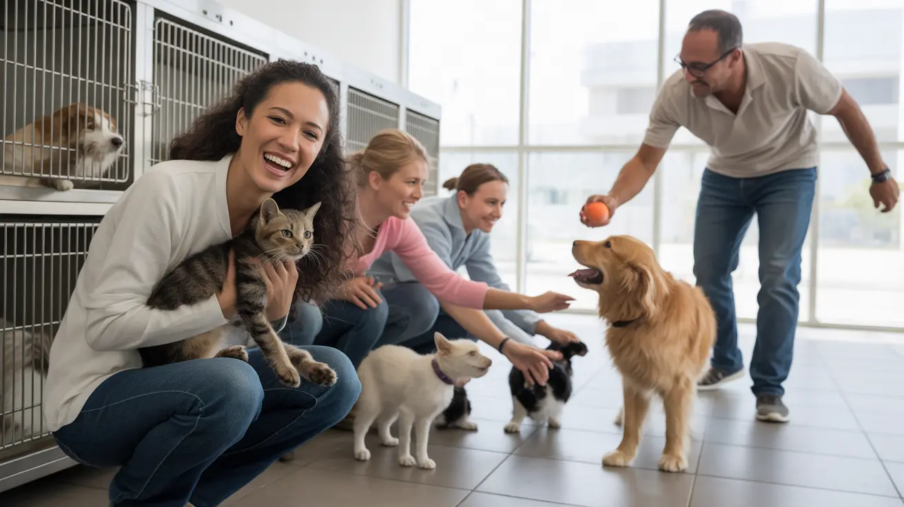 Volunteers caring for animals at a rural animal shelter in Salem