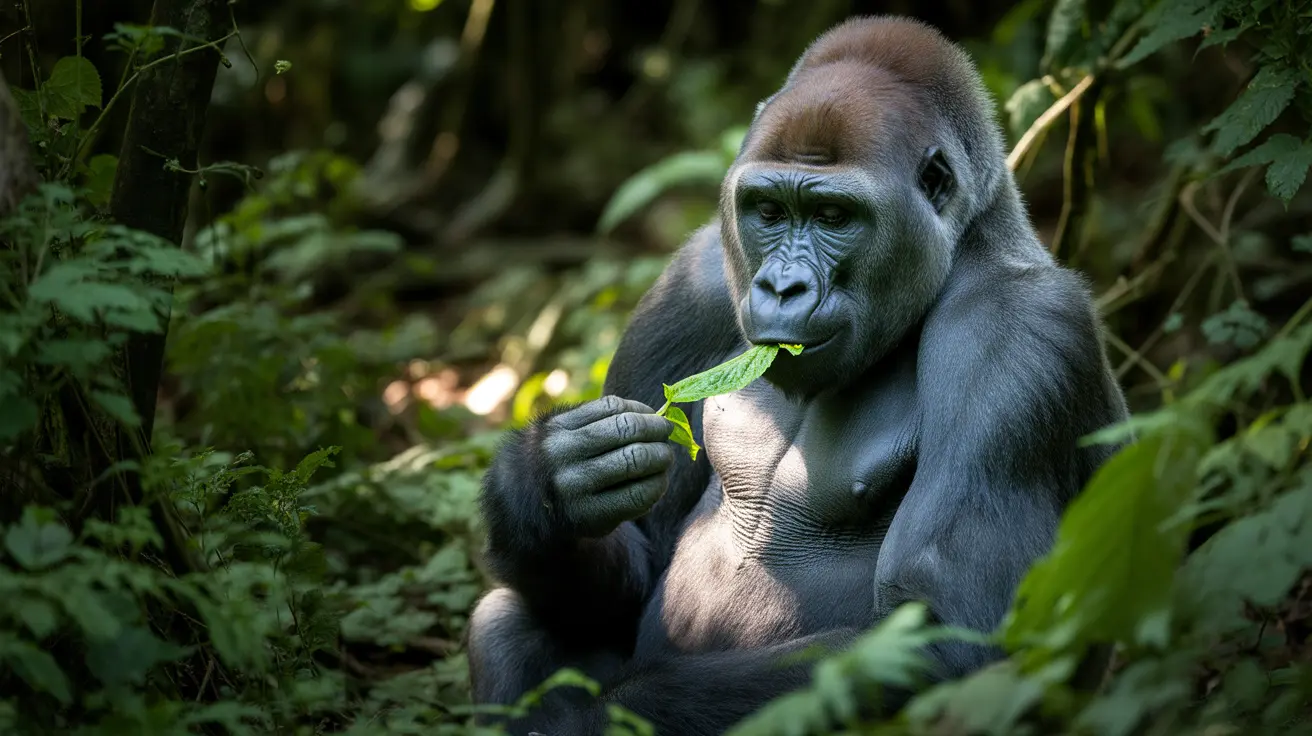 Gino, the western lowland gorilla, at Disney's Animal Kingdom enclosure