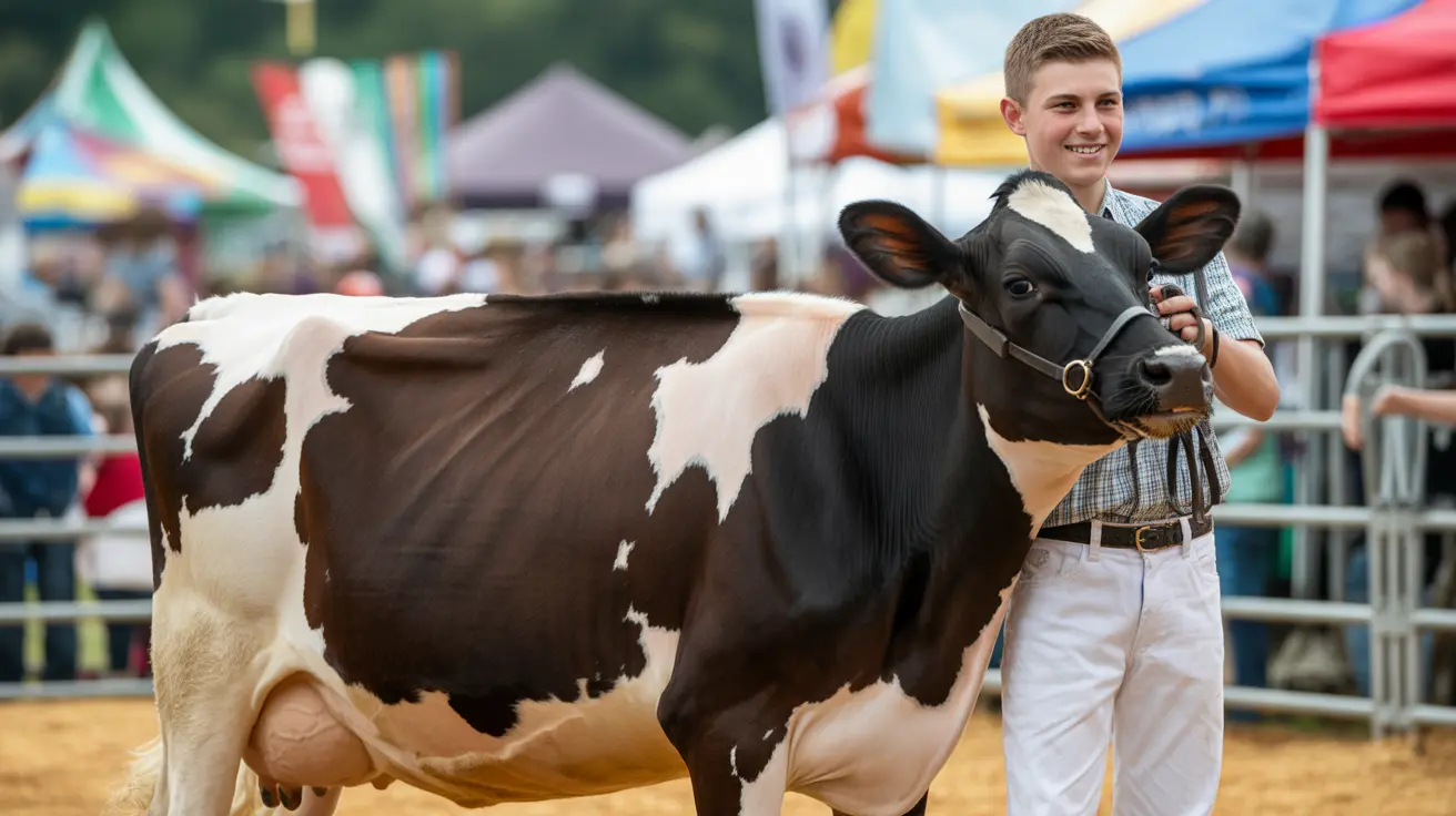 Youth presenting livestock animals at a state fair competition